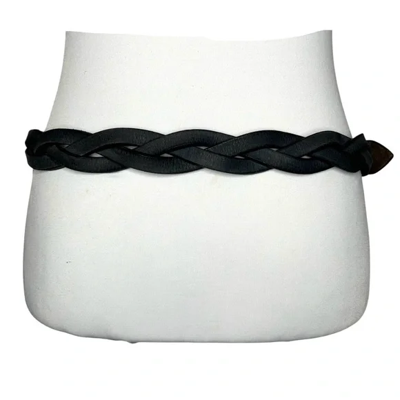 Free People Duran Leather Belt Black Square Double Buckle Buckle Rustic Western - Picture 4 of 8